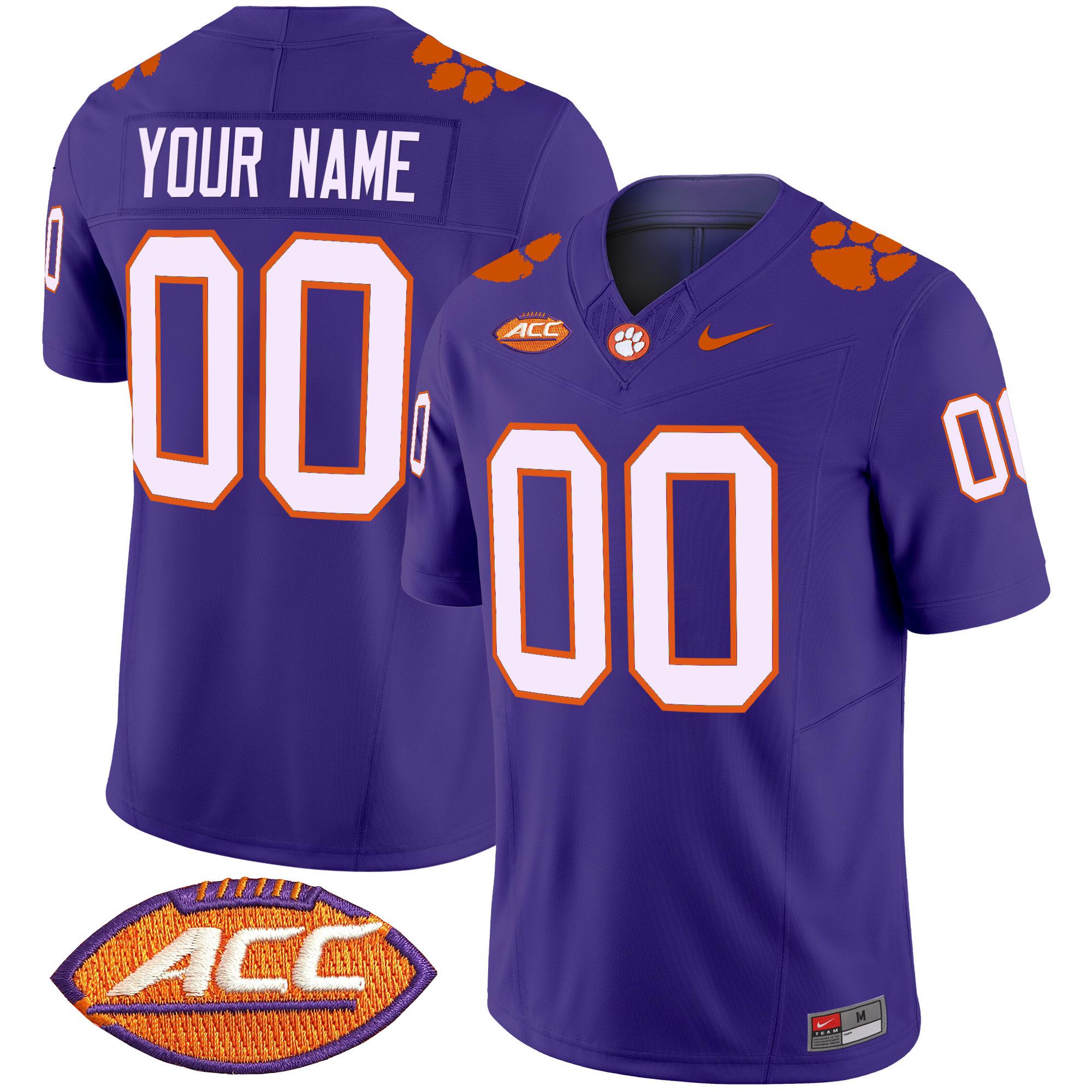 Men Clemson Tigers Purple 2024 Nike Vapor Limited Custom NCAA Jersey->customized nfl jersey->Custom Jersey